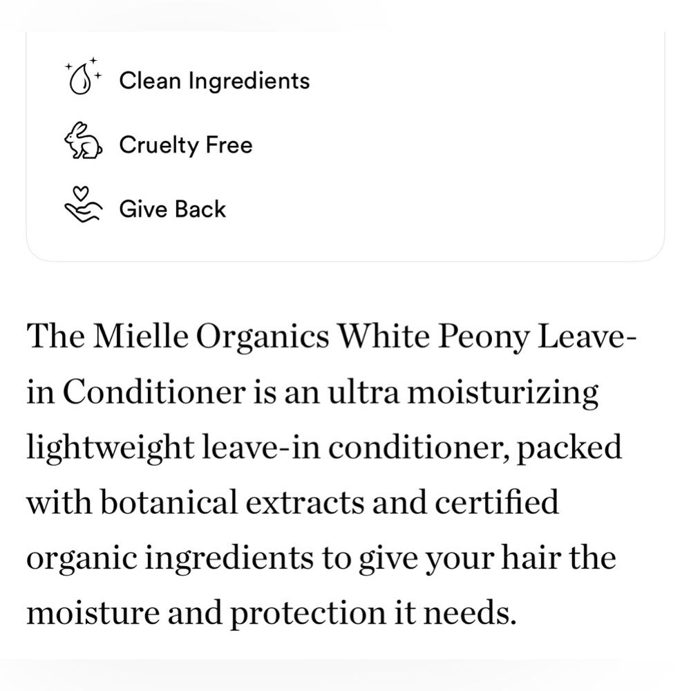 $6❤️‍🔥 LAST 1! Mielle Organics White Peony Leave-In Conditioner Travel Size NEW - Picture 3 of 3